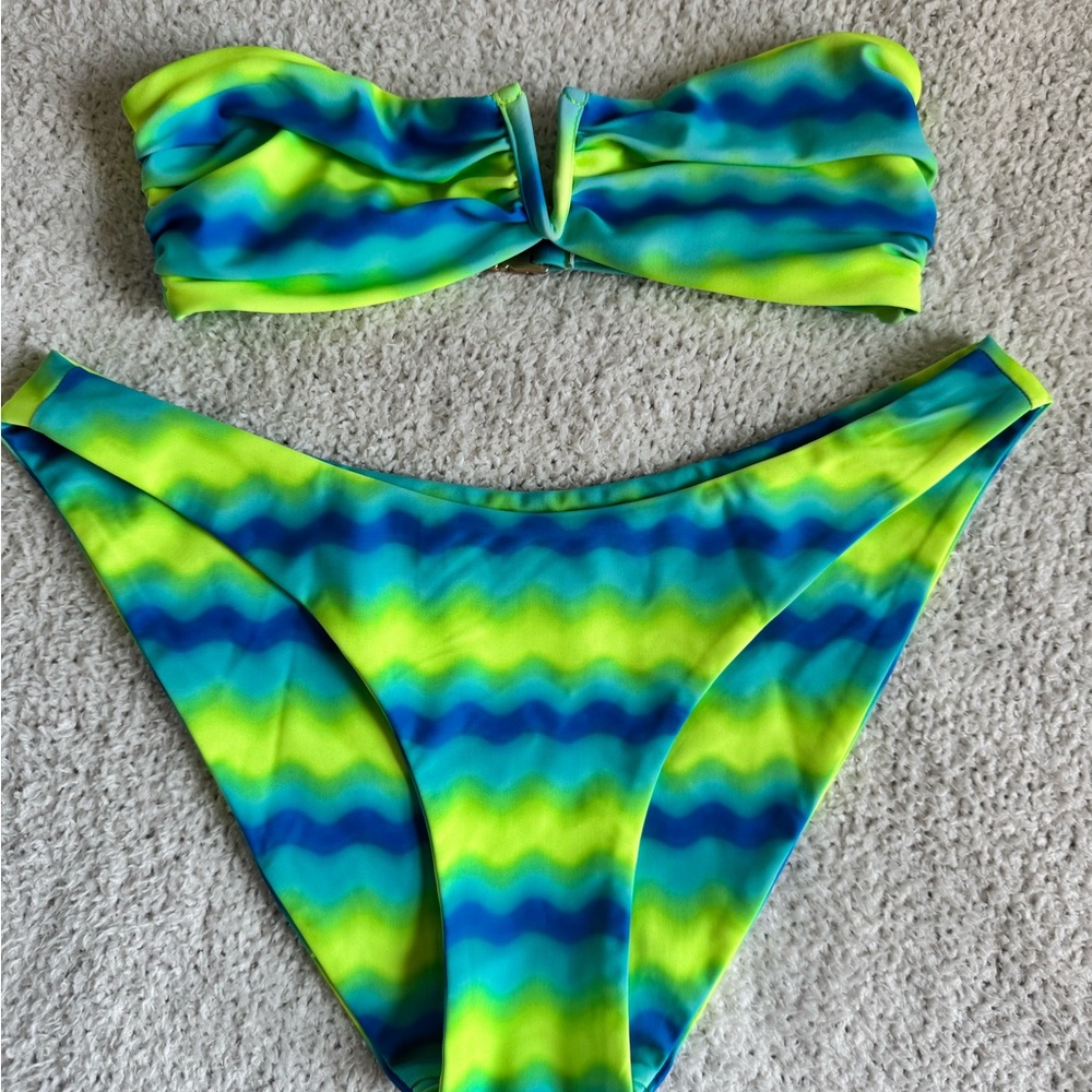Kulani Kinis Neon Blue and Lime Bikini